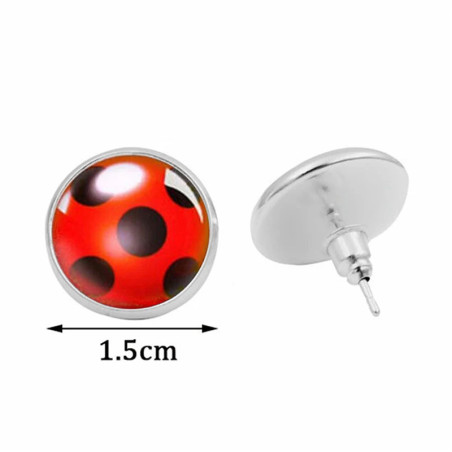 Dimensions Boucles d'Oreilles Coccinelle Bouton en Acier Inoxydable - 2 couleurs au choix
