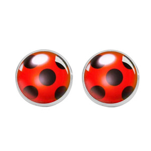 Avant Boucles d'Oreilles Coccinelle Bouton en Acier Inoxydable - 2 couleurs au choix