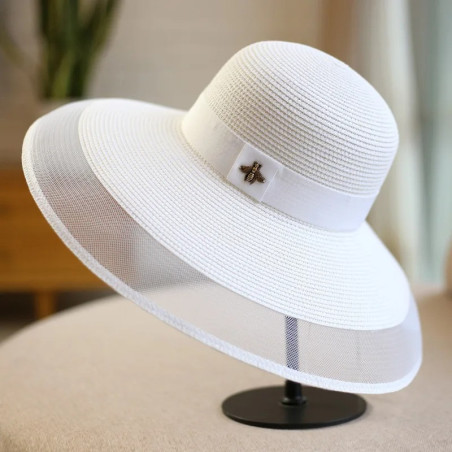 Vue générale du Chapeau Abeille Élégance Couleur Blanc