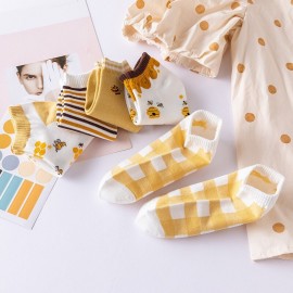 Lot 5 paires de chaussettes abeilles basses taille unique