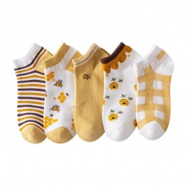 Lot de 5 paires de chaussettes abeilles basses taille unique