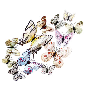 Autocollants Muraux Papillons en 3D couleur panaché