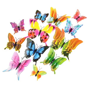 Autocollants Muraux Papillons en 3D couleur multicouleur