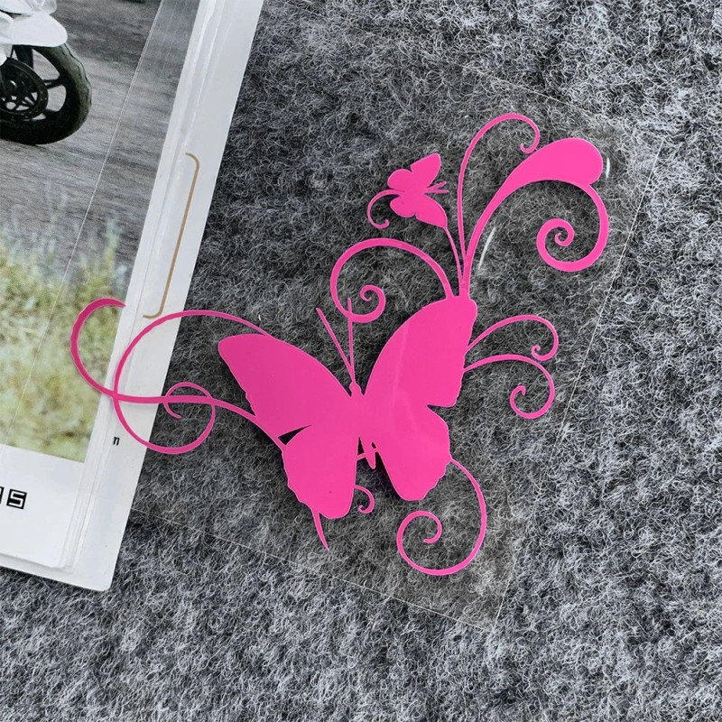les dimensions Autocollant Papillon Casque de Moto Rose