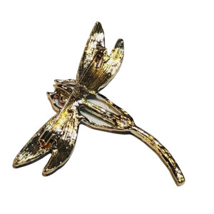 Élégante Broche Libellule Stylée en Émail Vue arriere