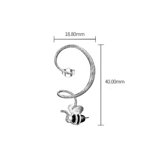 Boucles d'oreilles abeille en argent Sterling 925 dimensions