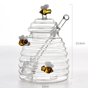 Dimensions du Pot à miel en forme de ruche orné de trois abeilles