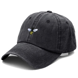 Casquette de Baseball unisexe Vintage avec Logo Abeille Couleur Gris fonce