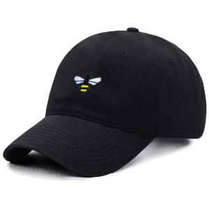 Casquette de Baseball unisexe Vintage avec Logo Abeille Couleur Noir