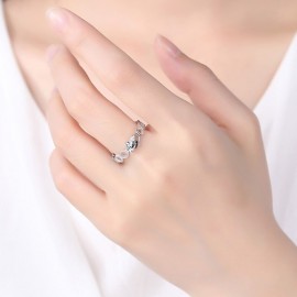 Bague de luxe abeille, en forme de cœur, en argent Sterling 925