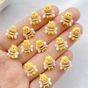 Décourations pour ongles en forme d'abeille 3D en résine - Lot de 20 pièces !
