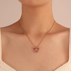 Vue Portée Collier papilion vintage - 6 modèles au choix