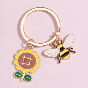 Schlüsselanhänger Biene & Sonnenblume | Süßes Geschenk für Sie