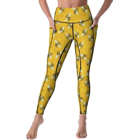 Bienen-Leggings mit Taschen | Stilvoll, bequem & einzigartig