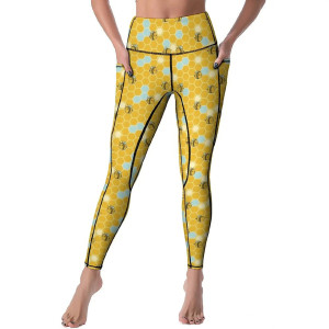 Süße Bienen-Leggings „Harmonischer Bienenstock“ mit Taschen