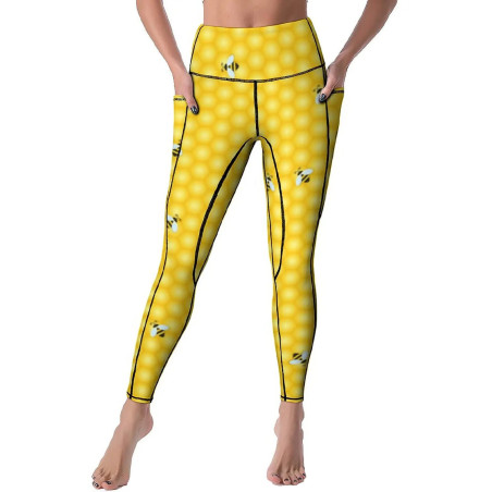 Bienen Leggings für Damen | Yoga & Freizeit | Wabensüße