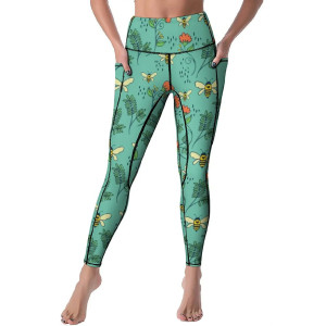 Bienen Yoga-Leggings "Blumiger Bienentanz" | Komfort & Stil
