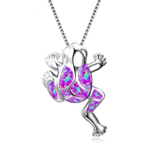 Opalschimmer Frosch-Halskette | Eleganter & Bunter Schmuck