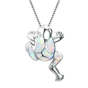 Frosch Halskette mit Opalschimmer | Eleganter & süßer Schmuck