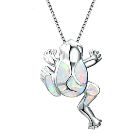 Frosch Halskette mit Opalschimmer | Eleganter & süßer Schmuck