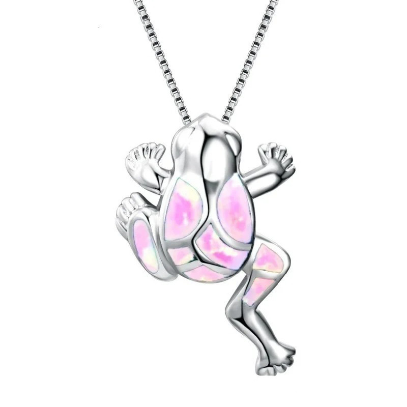 Halskette Frosch Rosenschimmer | Eleganter Naturschmuck