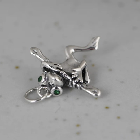 Frosch Anhänger 'Ast-Virtuose' aus 925 Silber - Naturschmuck