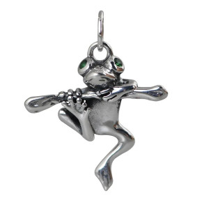 Frosch Anhänger 'Ast-Virtuose' aus 925 Silber - Naturschmuck