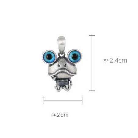 Frosch Halskette aus 925 Silber mit Saphir | Naturschmuck