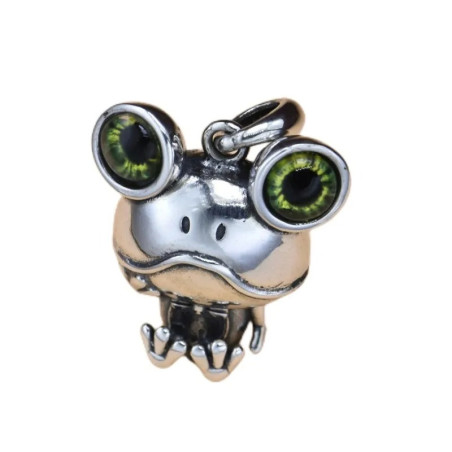Frosch Halskette Mystisches Grünes Auge | 925 Sterling Silber