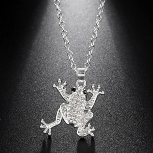 Frosch Halskette mit smaragdgrünem Strass – Einzigartiger Schmuck