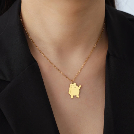 Lustige Frosch Halskette aus Edelstahl | Einzigartiges Geschenk