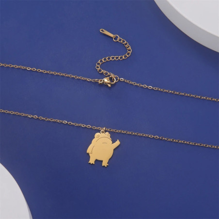 Lustige Frosch Halskette aus Edelstahl | Einzigartiges Geschenk