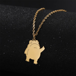Lustige Frosch Halskette aus Edelstahl | Einzigartiges Geschenk