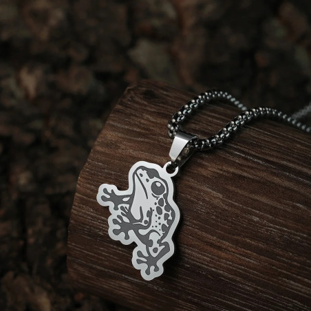 Frosch Halskette Tropischer Traum | Natur Schmuck aus Edelstahl