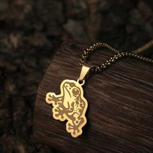Frosch Halskette Tropischer Traum | Natur Schmuck aus Edelstahl