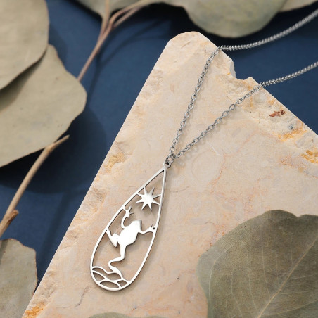 Frosch Halskette Sonnenuntergang - Eleganter Naturschmuck