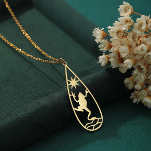 Frosch Halskette Sonnenuntergang - Eleganter Naturschmuck