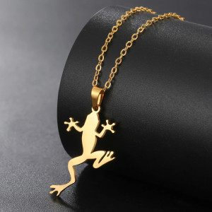 Collier Grenouille Léger Bond de Lumière couleur or