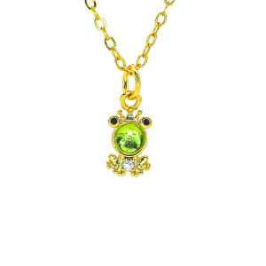 Collier Grenouille Gemme Verte Royale