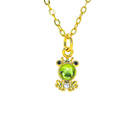 Collier Grenouille Gemme Verte Royale