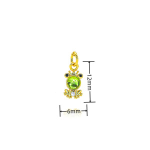 Königliche Frosch-Halskette | Grüner Zirkonia & 18K Gold
