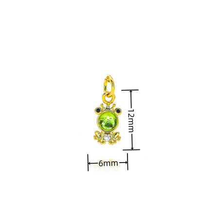 Königliche Frosch-Halskette | Grüner Zirkonia & 18K Gold