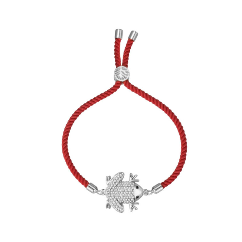 Bracelet Grenouille Rouge Argent Mystique
