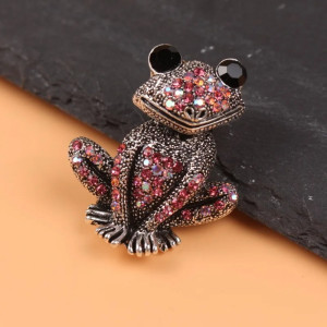 Magnifique Broche Grenouille Strass Multicolore