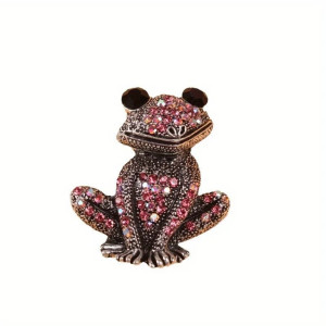détails Broche Grenouille Strass Multicolore