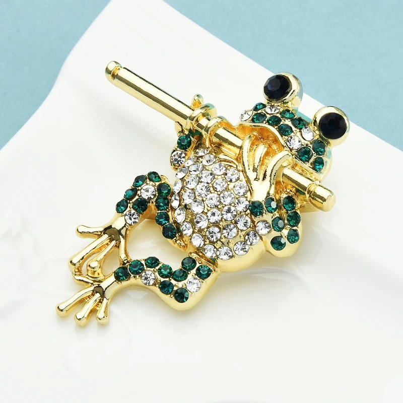 "Broche Grenouille "Flûte d'Or"