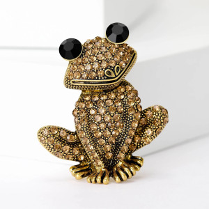 Broche Grenouille Regard Onyx