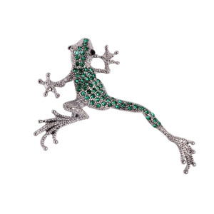 Broche Grenouille Rétro Rebond Majesteux couleur vert