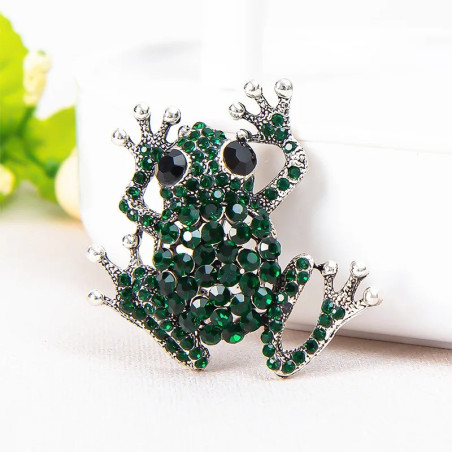 Frosch Brosche "Verzaubertes Prisma" | Strass Schmuck Geschenk