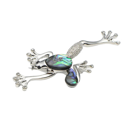 Magnifique Broche Grenouille Miroitement Aquatique